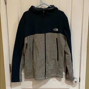 The North Face Men's XL dark blue  Gray Zip-Up jacket EUC